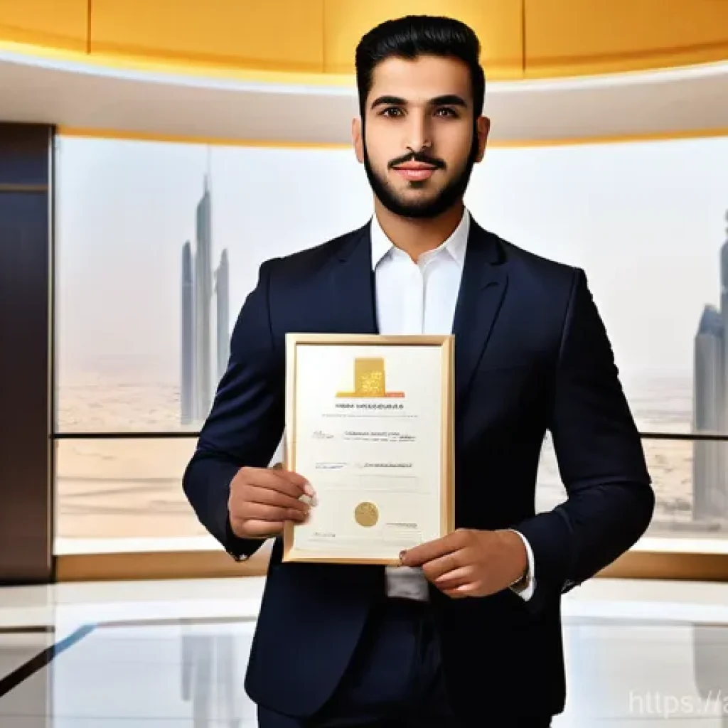 가스 자격증 면접 준비 방법 - **Golden Key to a Promising Career**
    "A portrait of a confident and ambitious young Arab man, in...
