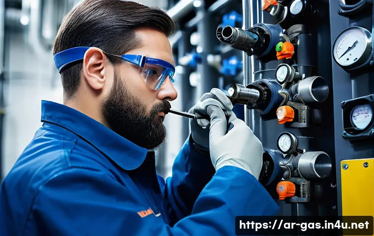 가스 자격증 실기 불합격 사례 분석 - **Prompt 1: Precision in Gas Installation and Inspection**
    "A highly skilled and focused male ga...