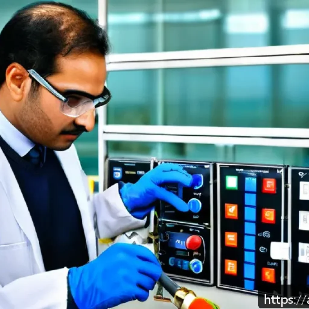 가스 자격증 실기 시험의 함정 파악하기 - A detailed scene of a professional gas practical exam setup in a modern training facility designed f...