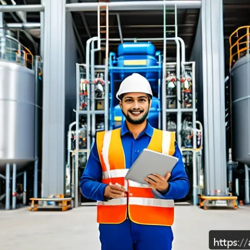 가스 자격증을 통한 공기업 취업 전략 - A professional Middle Eastern man wearing safety gear and a branded uniform with visible gas company...