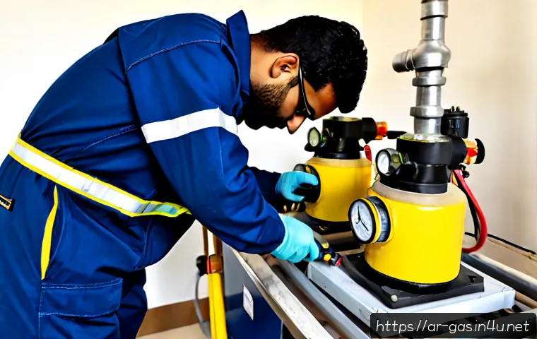 가스 자격증 중점 과목 정리 - Photorealistic vocational gas safety training scene in a modern Middle Eastern technical workshop, A...